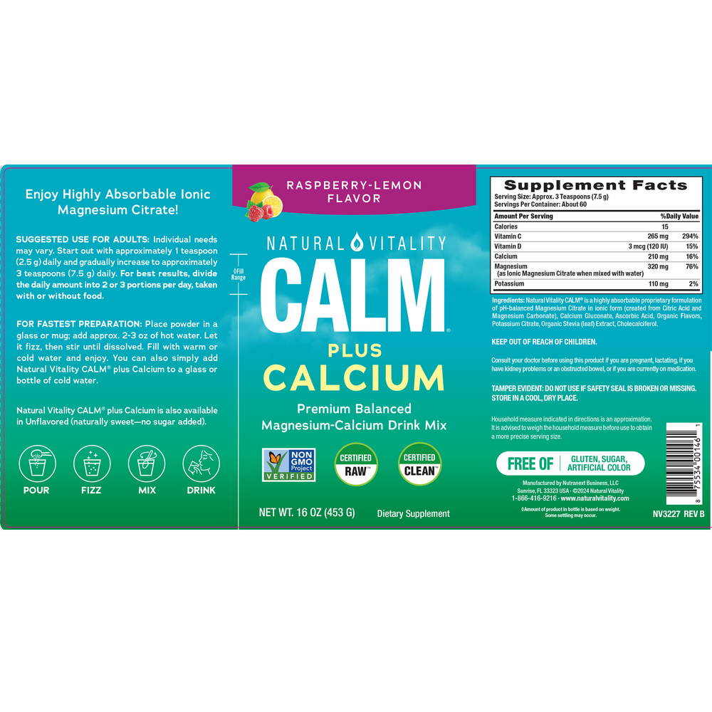 Calm Plus Calcium Raspberry/Lemon