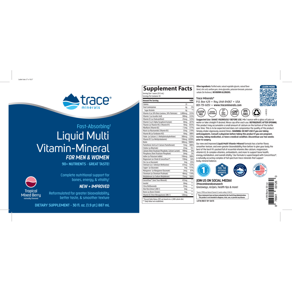 Liquid Multi Vitamin-Mineral Berry Flavor