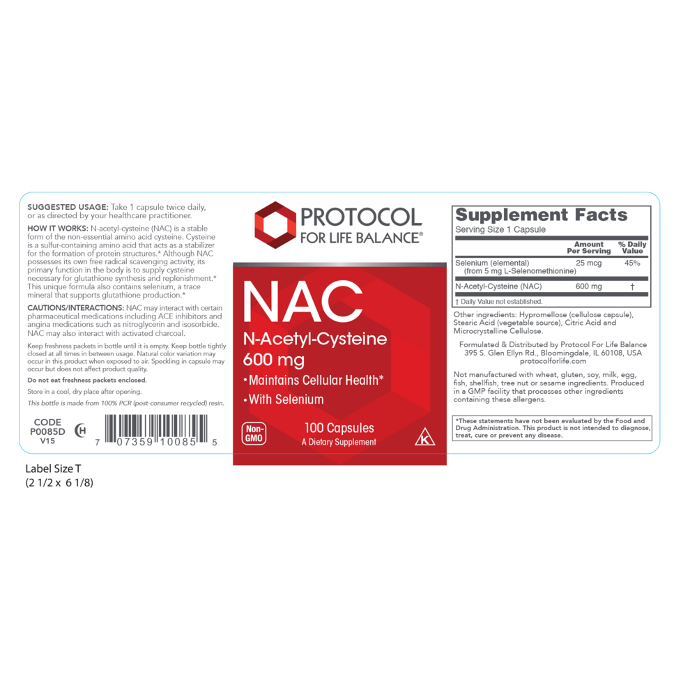 NAC N-Acetyl Cysteine 600mg