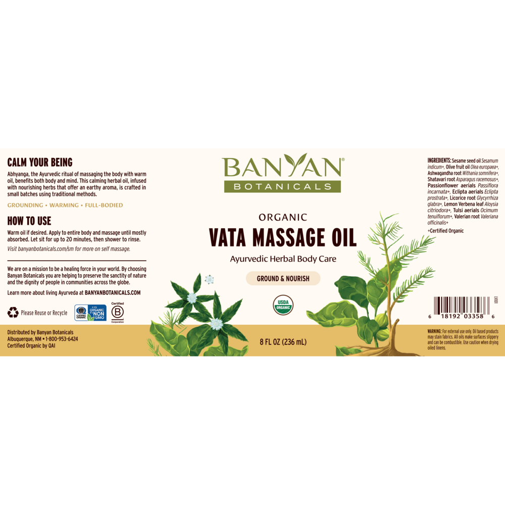 Vata Massage Oil, Organic