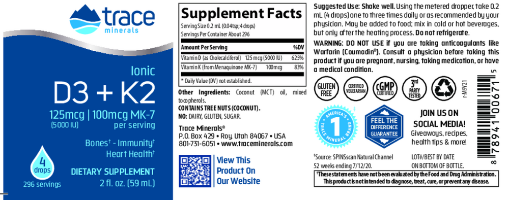Ionic Vitamin D3 + K2