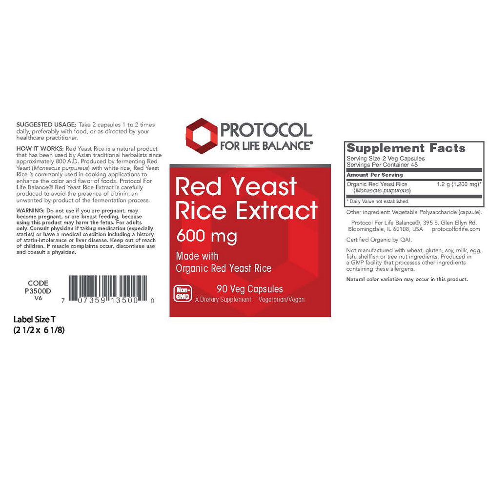 Red Yeast Rice Extract 600mg