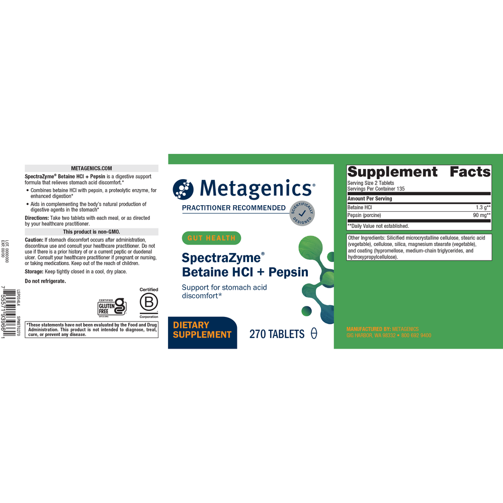 SpectraZyme® Betaine HCI + Pepsin