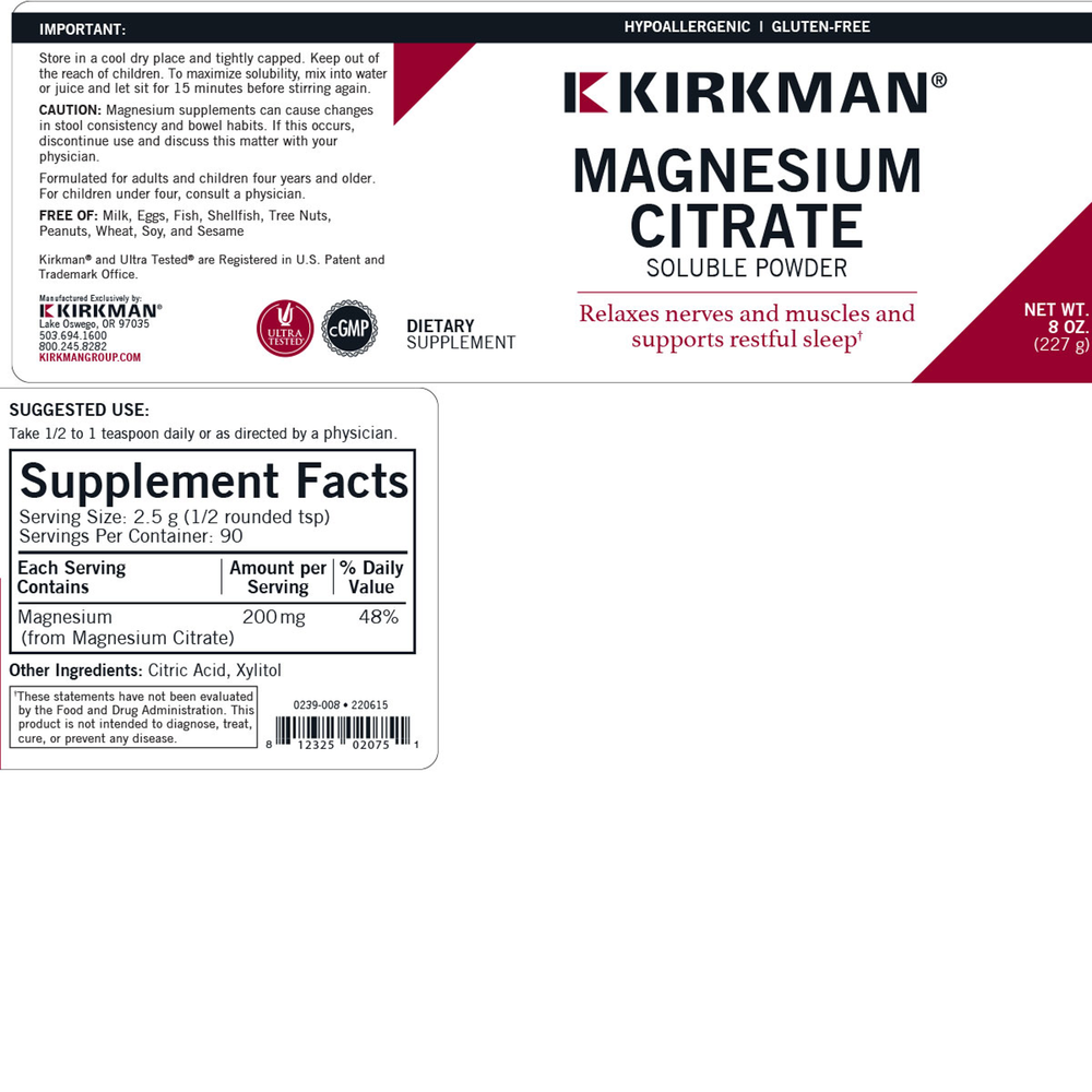 Magnesium Citrate Soluble Powder