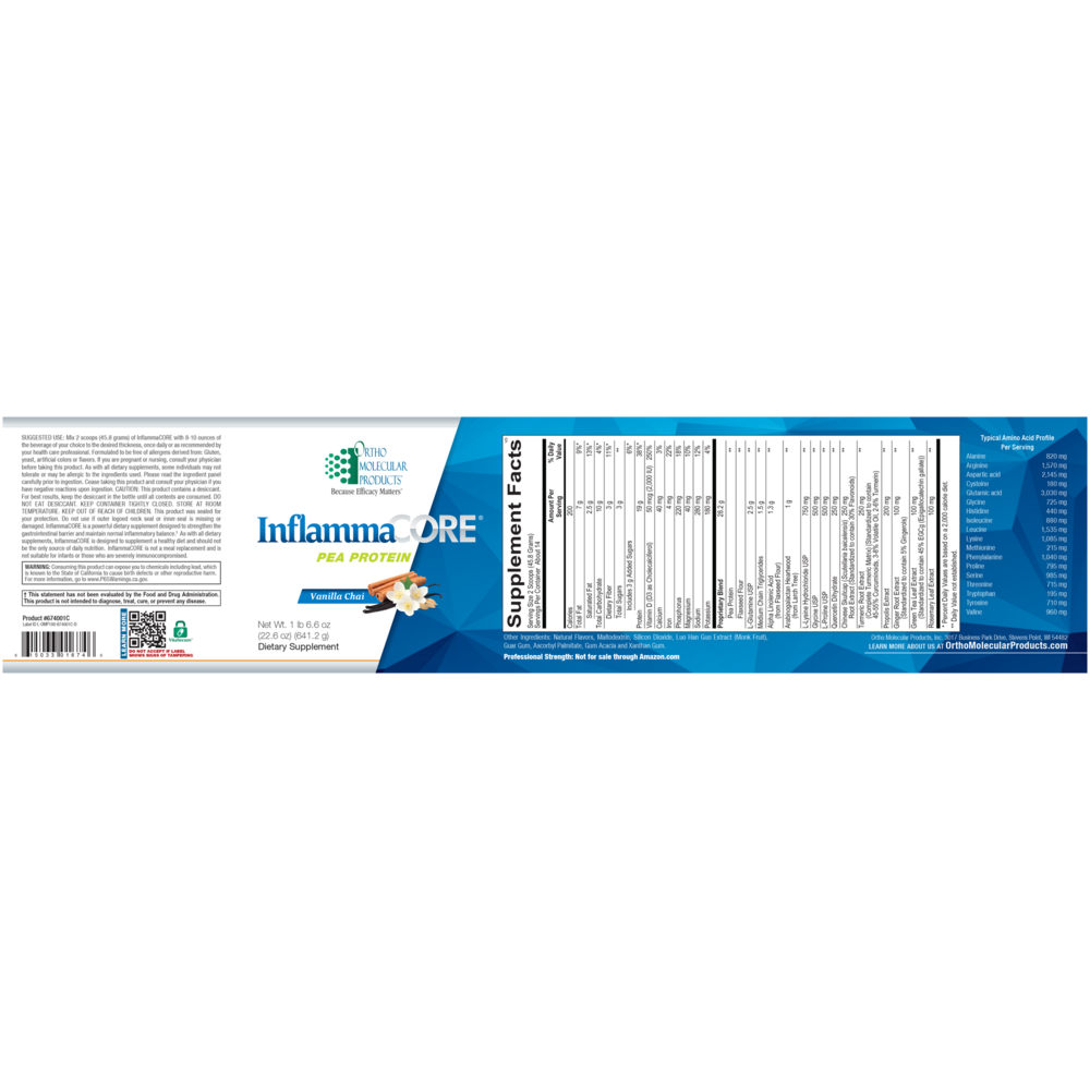 InflammaCORE® Vanilla Chai with Pea Protein (California Only)