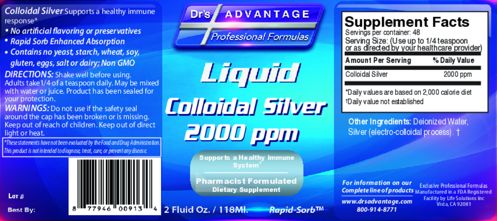 Liquid Colloidal Silver 2000ppm