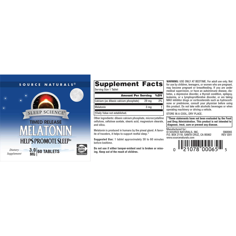 Sleep Science® Melatonin 3mg Time Release