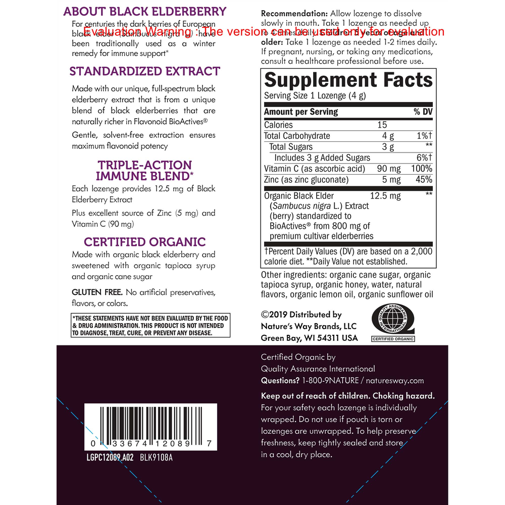 Sambucus Zinc Honey Lemon