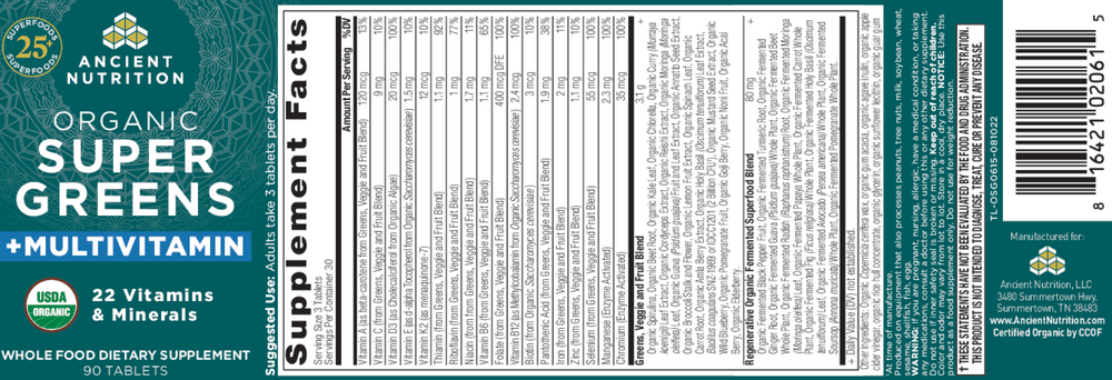 Organic SuperGreens + Multivitamin