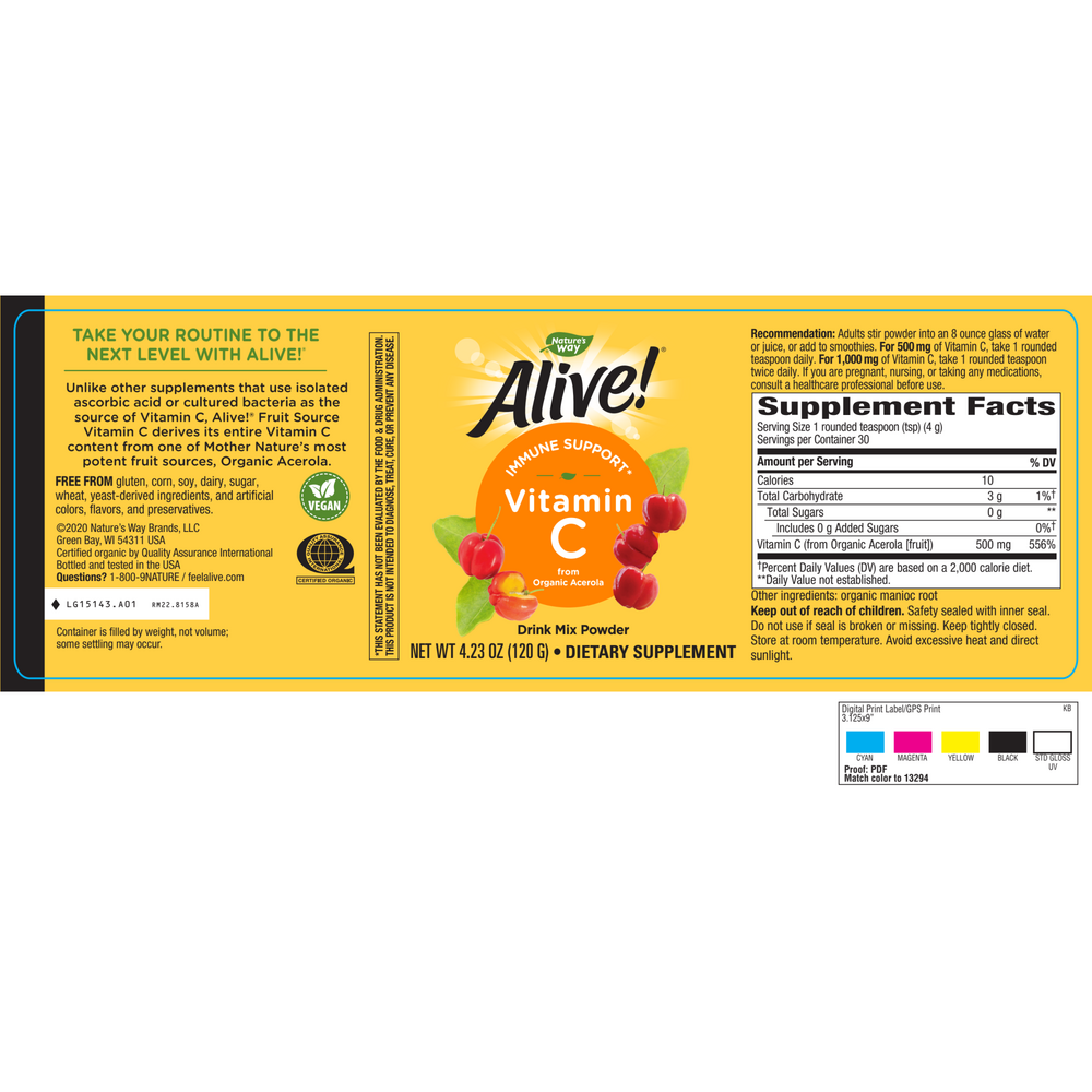 Alive! Organic Vitamin C powder