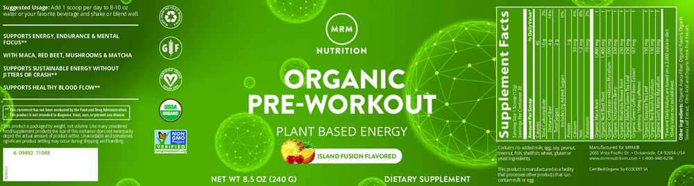 Organic Pre-Workout Island Fusion