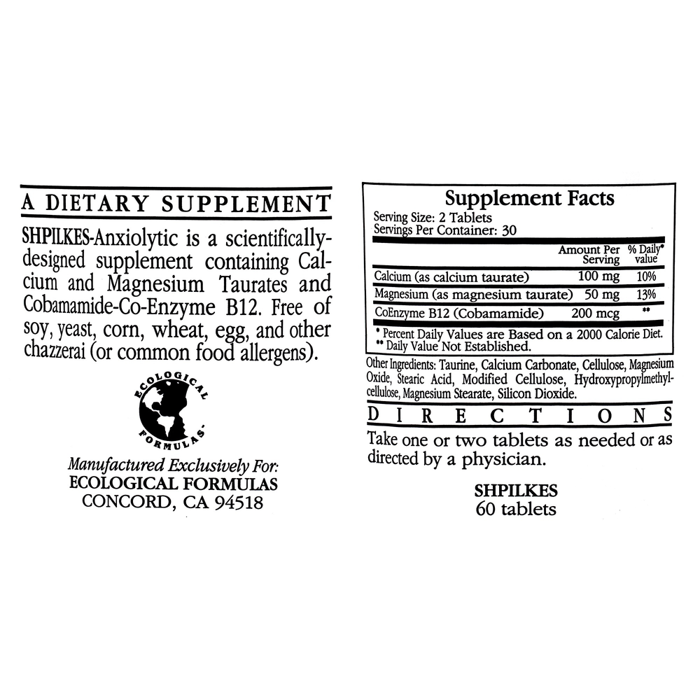 Shpilkes (CA Carbonate/MG Taurate + L-Theanine)