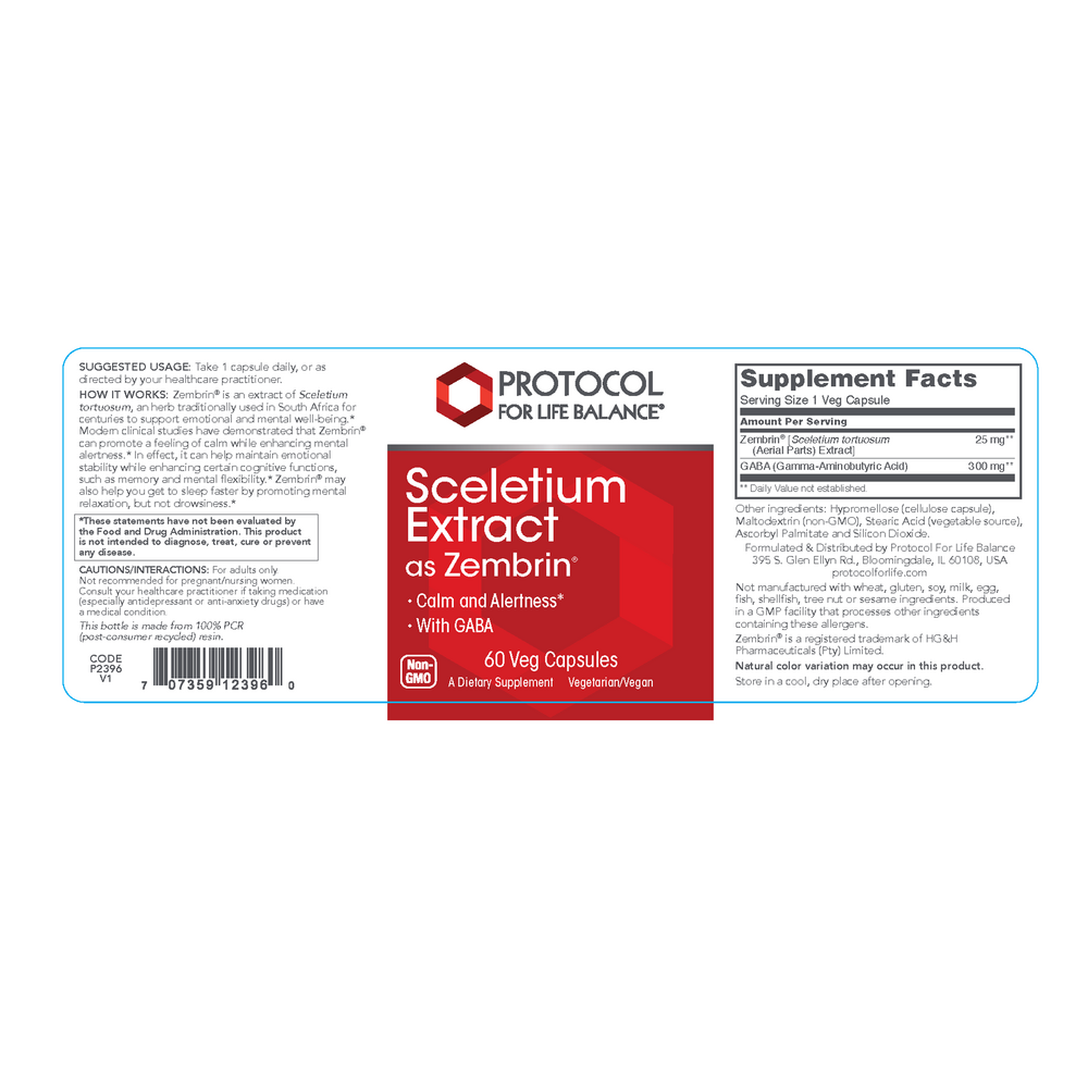 Sceletium Extract as Zembrin® 25 mg