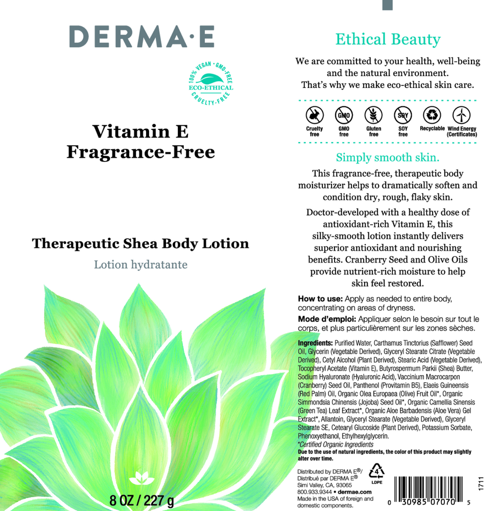 Vitamin E Fragrance-Free Therapeutic Shea