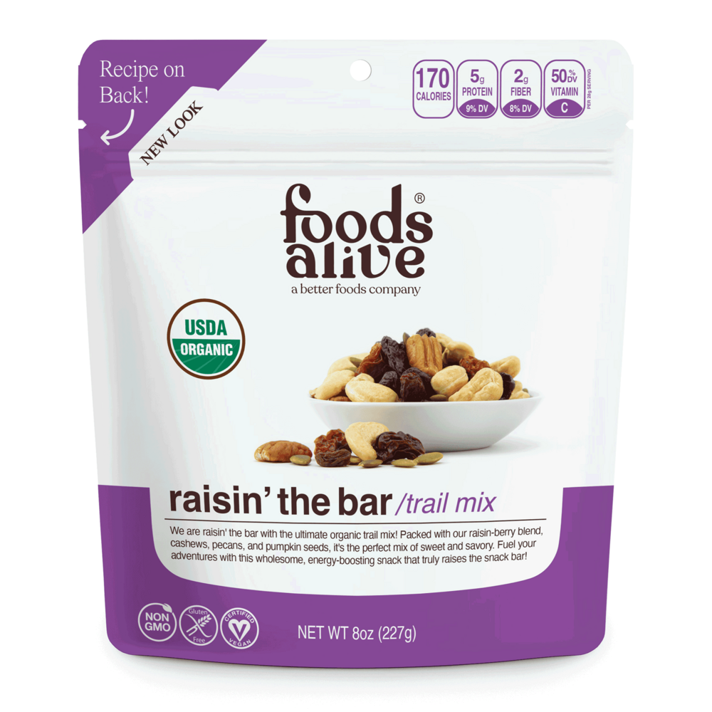 Raisin’ the bar trail mix Organic pouch