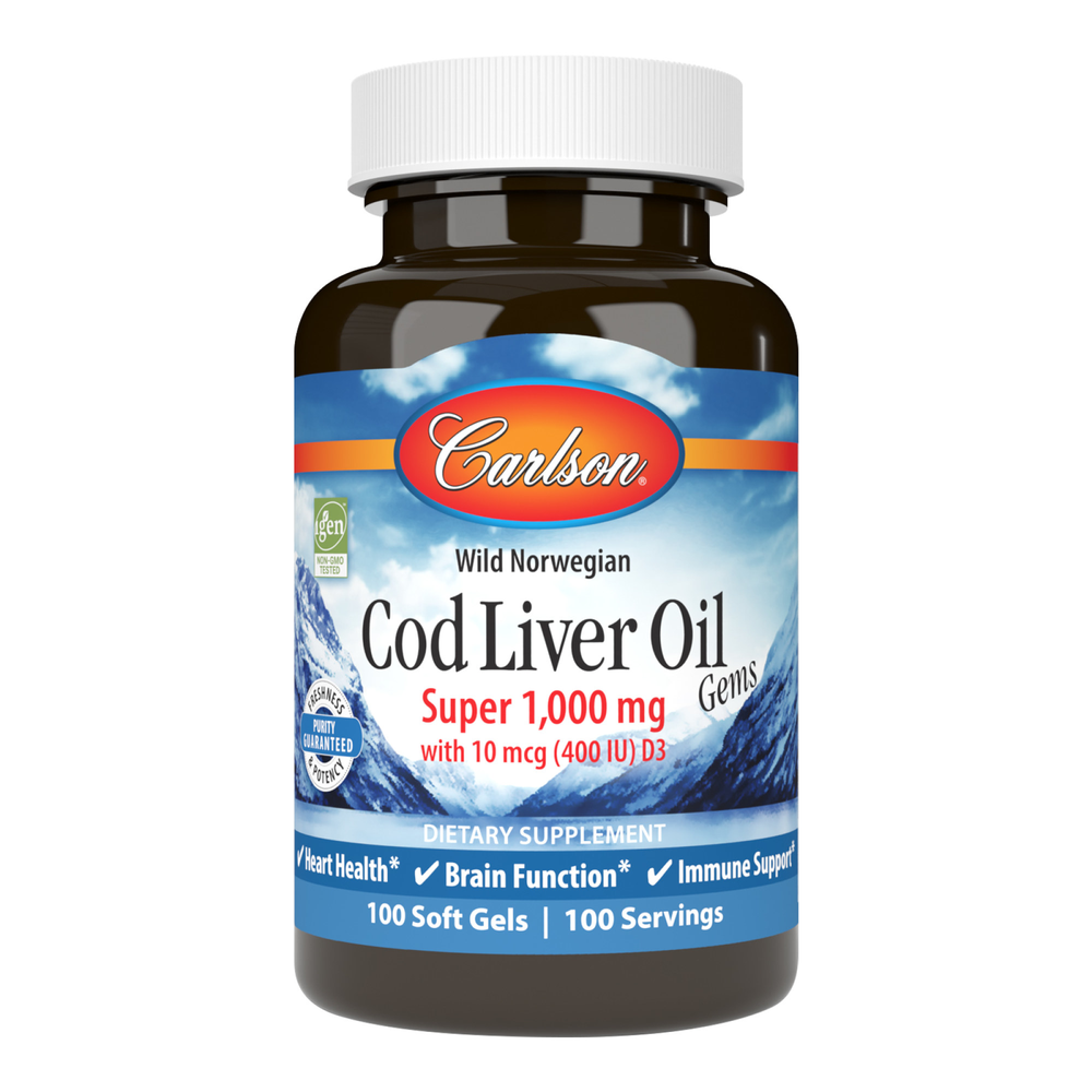 Cod Liver Oil Gems™, Super 1,000 mg