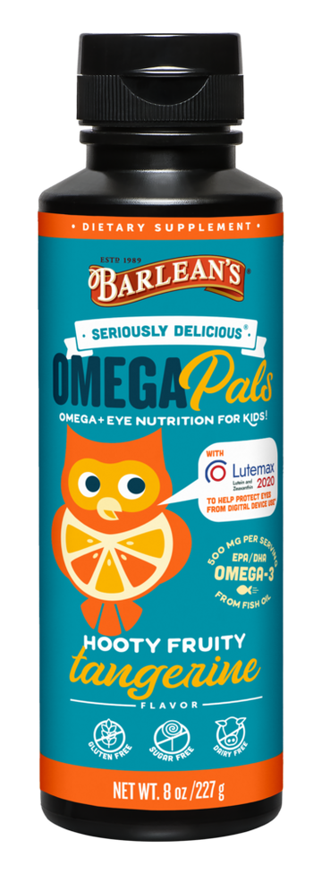 Seriously Delicious Omega Pals Hooty Fruity Tangerine Fish Oil + Eye Nutrition