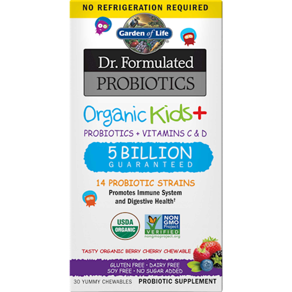 Dr. Formulated Probiotics Organic Kids+ Shelf-Stable, Berry Cherry