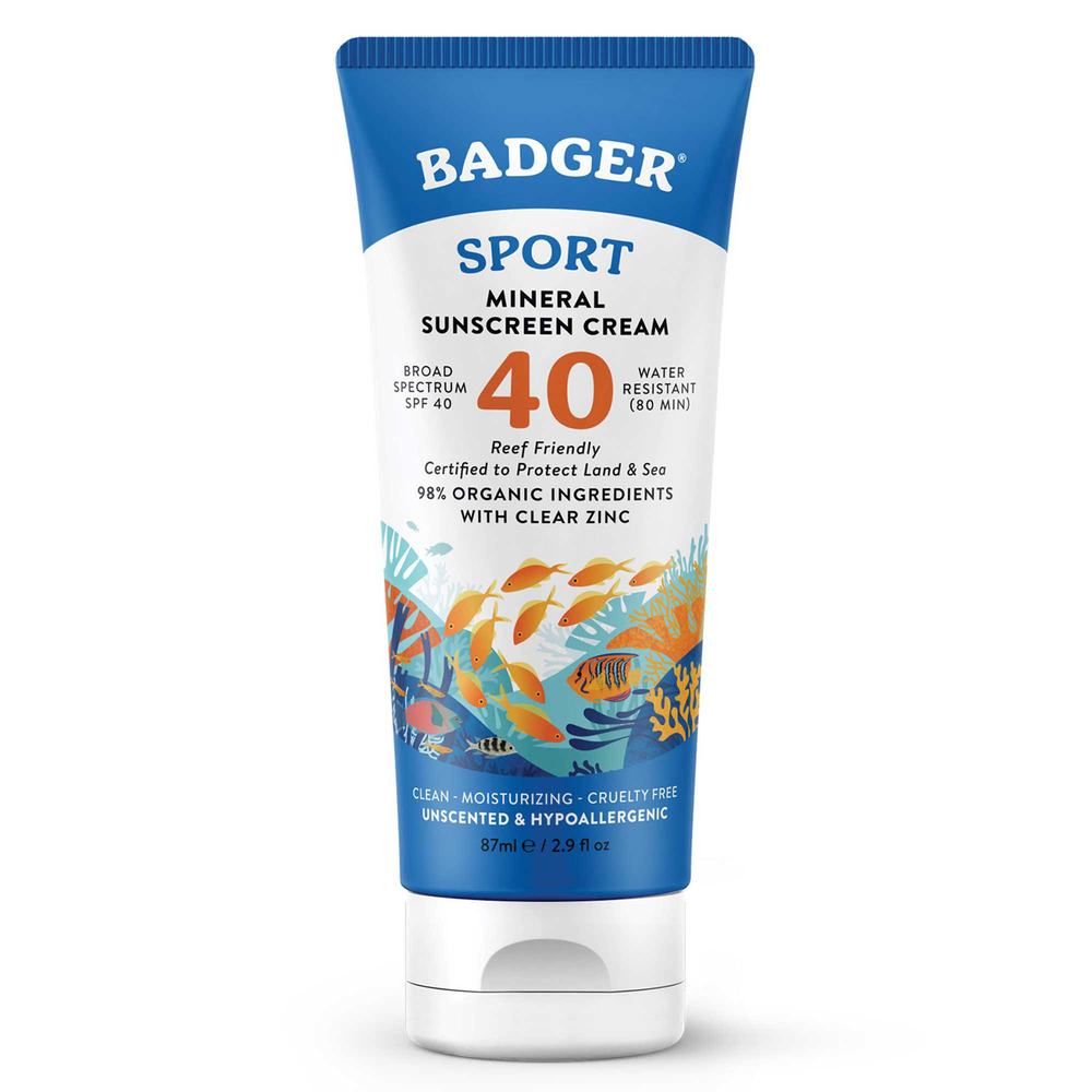 Badger SPF 40 Sport Mineral Sunscreen Cream
