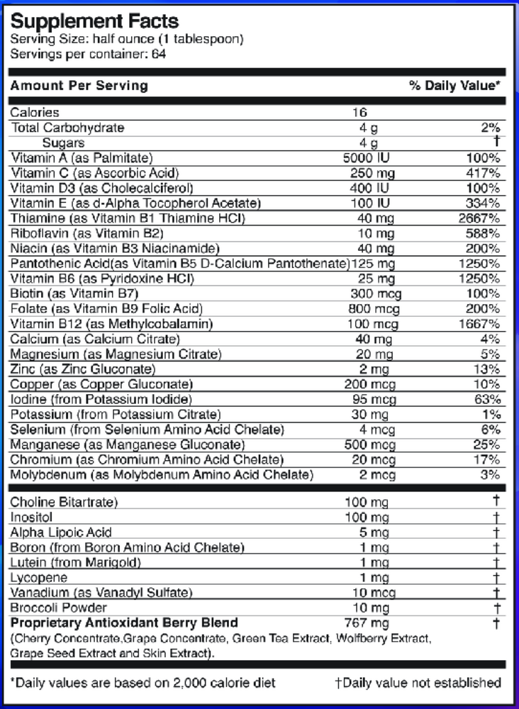Liquid Mega MultiVitamins and Minerals