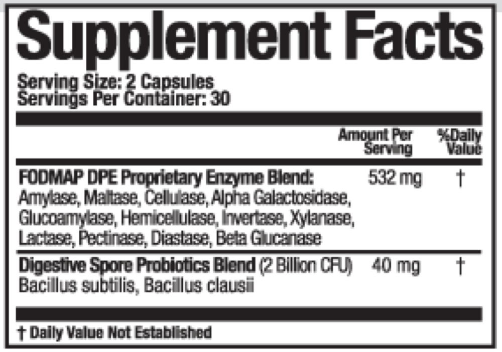 FODMAP DPE, Fermentable Food Intolerance Relief