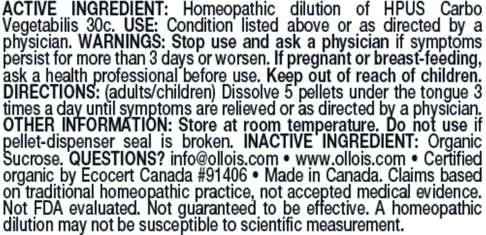 Olloïs Carbo Vegetabilis 30C Pellets, 80