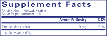 Zinc chewables