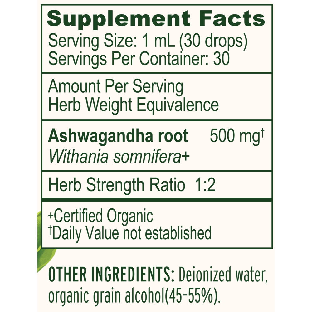 Ashwagandha Liquid Extract, Organic