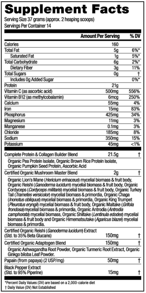 Mushroom Master Blend Vanilla Protein