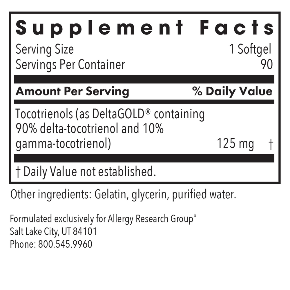 Delta-Fraction Tocotrienols 125mg