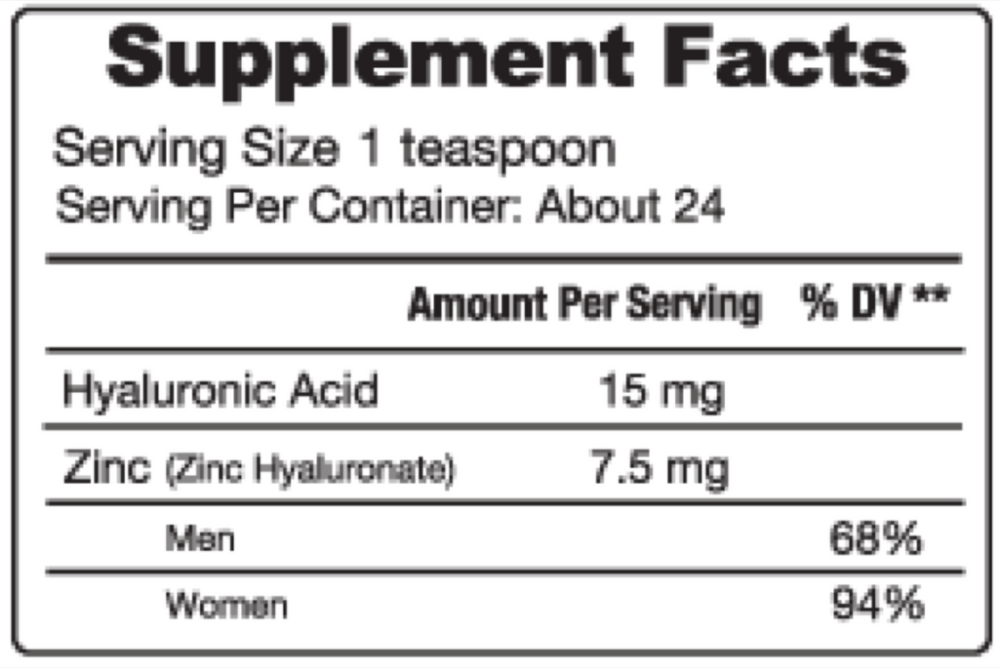 Hyaluronic Acid + Zinc
