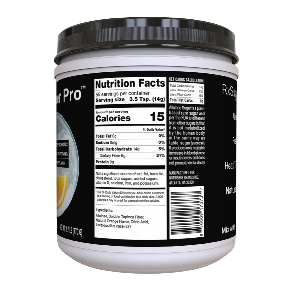 RxSugar Fiber Pro, Probiotic Blend, Orange Flavor
