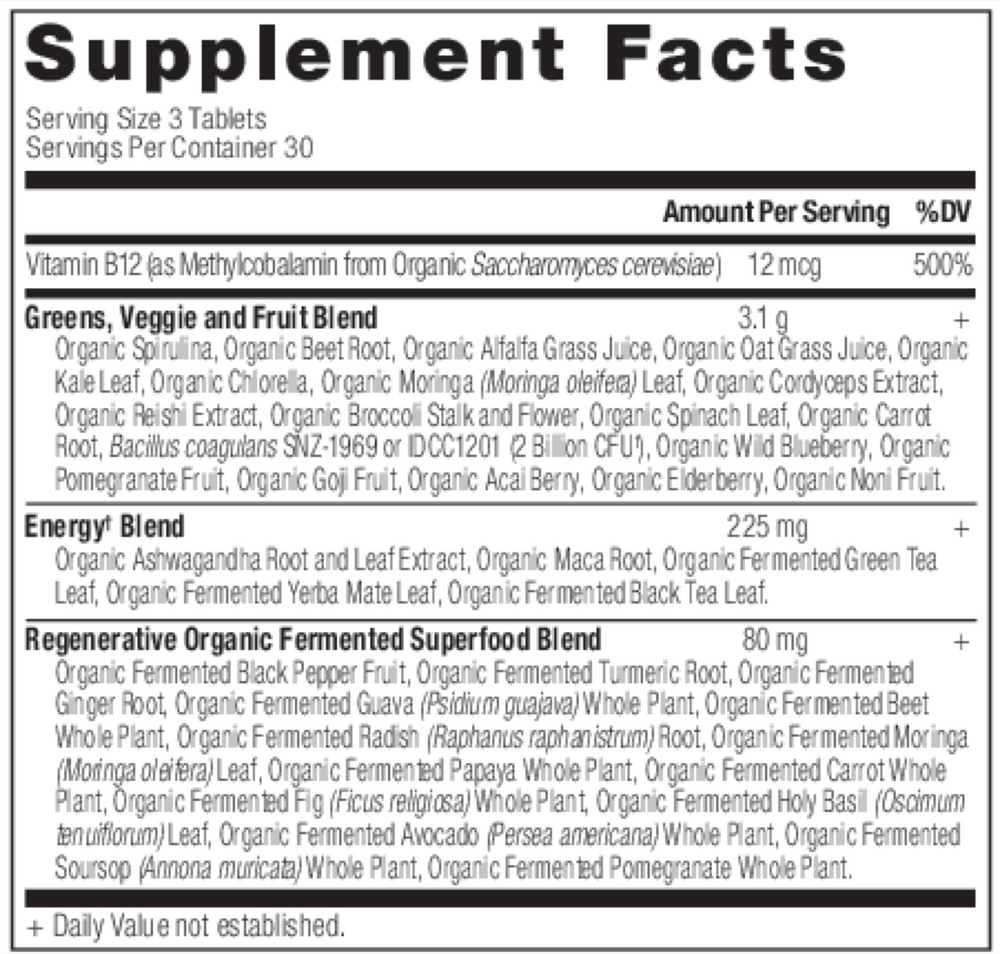 Organic SuperGreens Energizer - Tablet