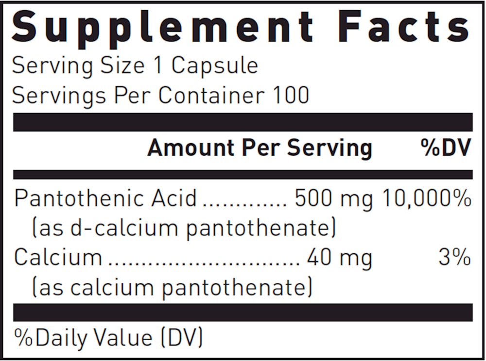 Pantothenic Acid 500mg