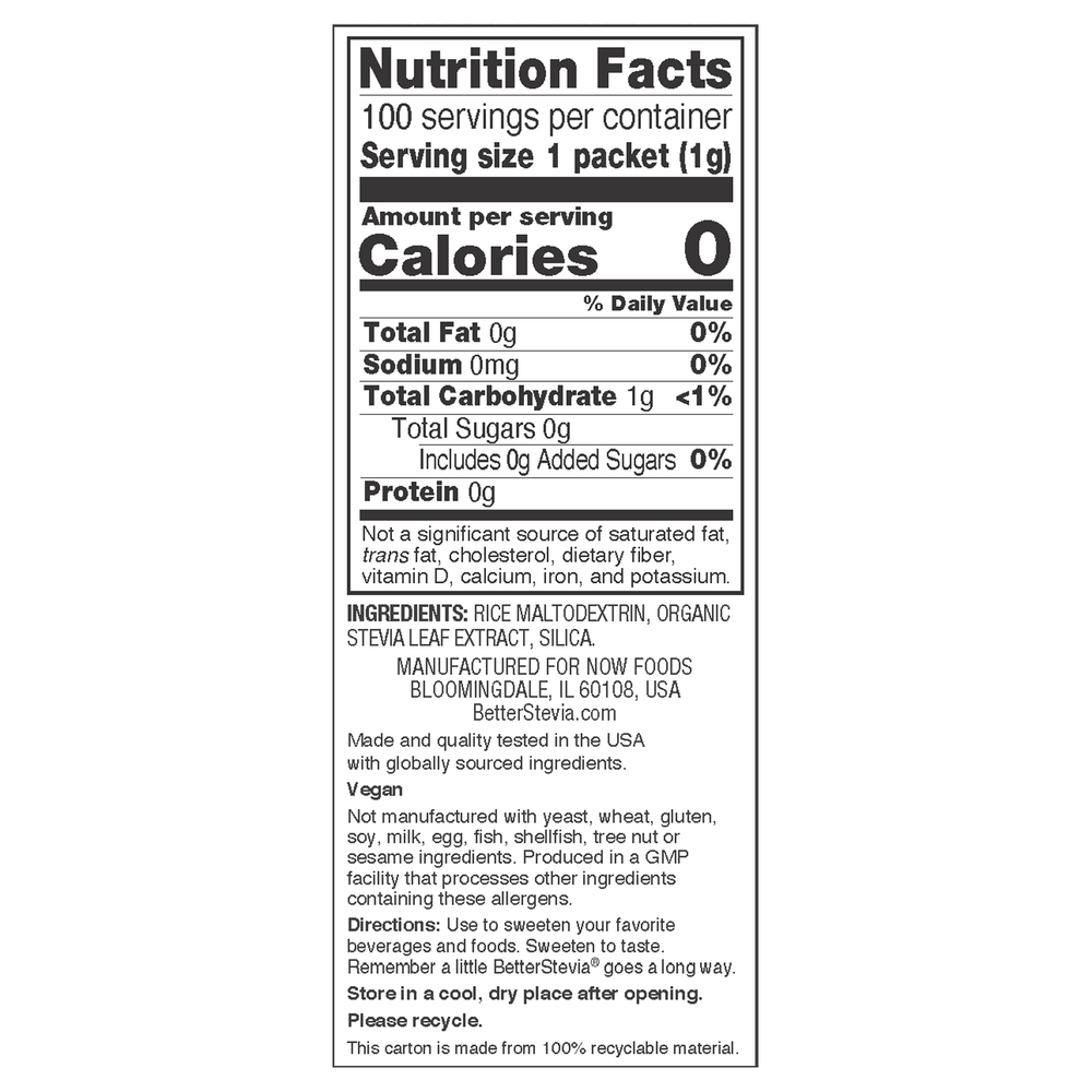 Better Stevia Original Packets