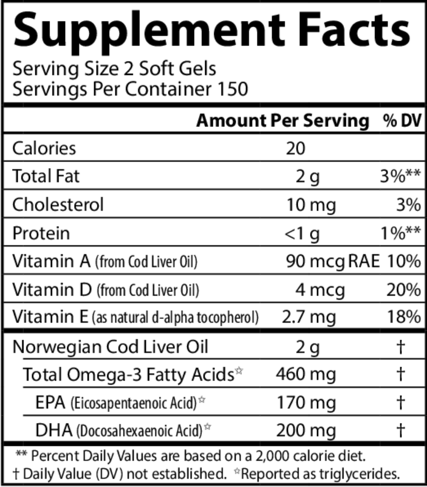 Cod Liver Oil Gems™ 460mg