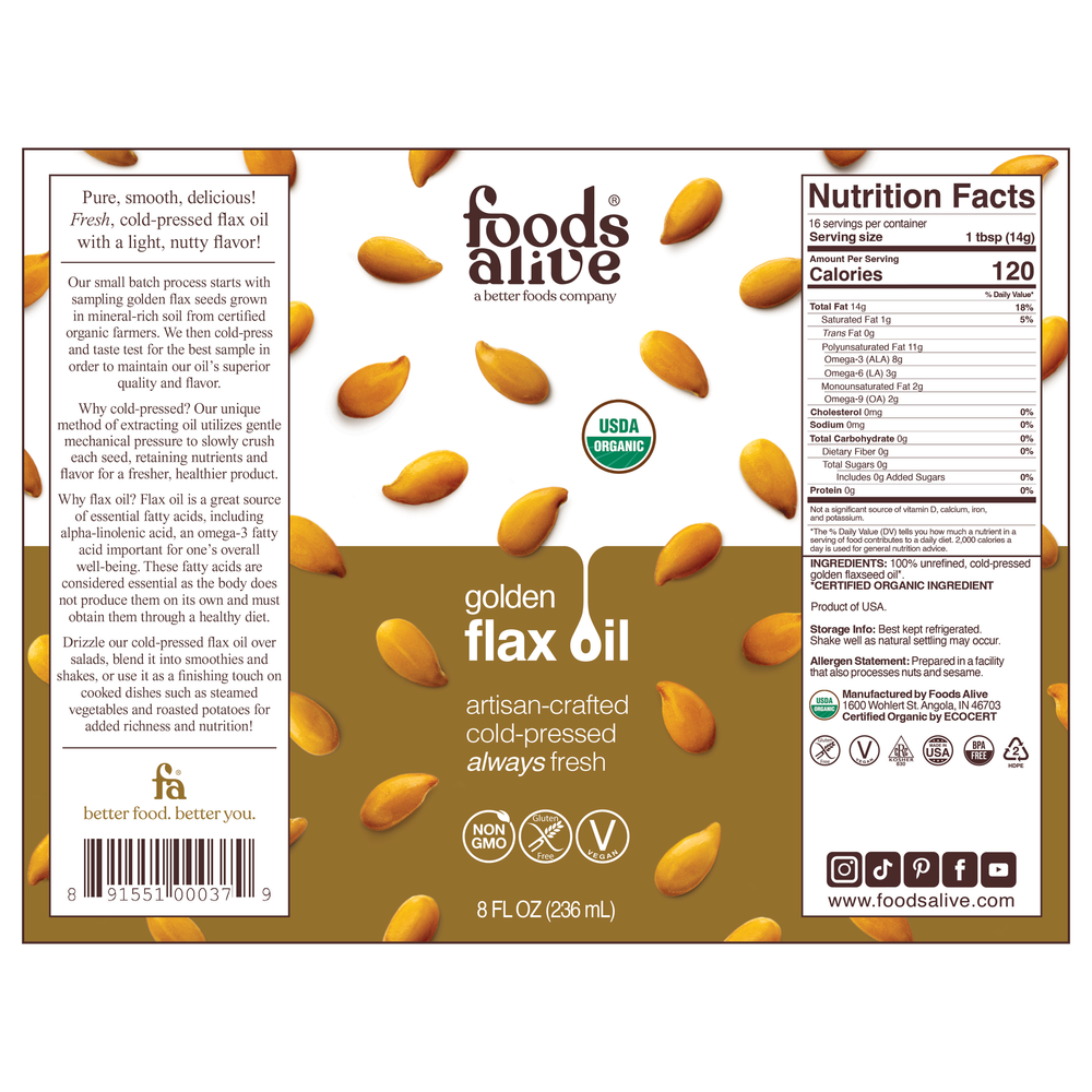 Gold Flax Seed Oil Organic