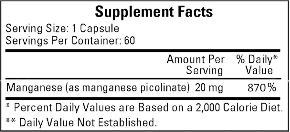 Manganese Picolinate 20mg