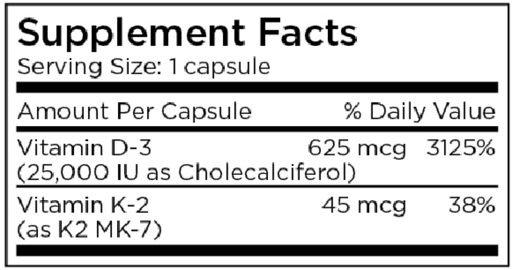 Vitamin D-3 25000 IU w/ K2 MK-7