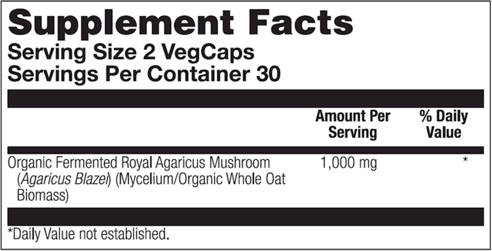 Organically Grown Fermented Royal Agaricus Mushroom