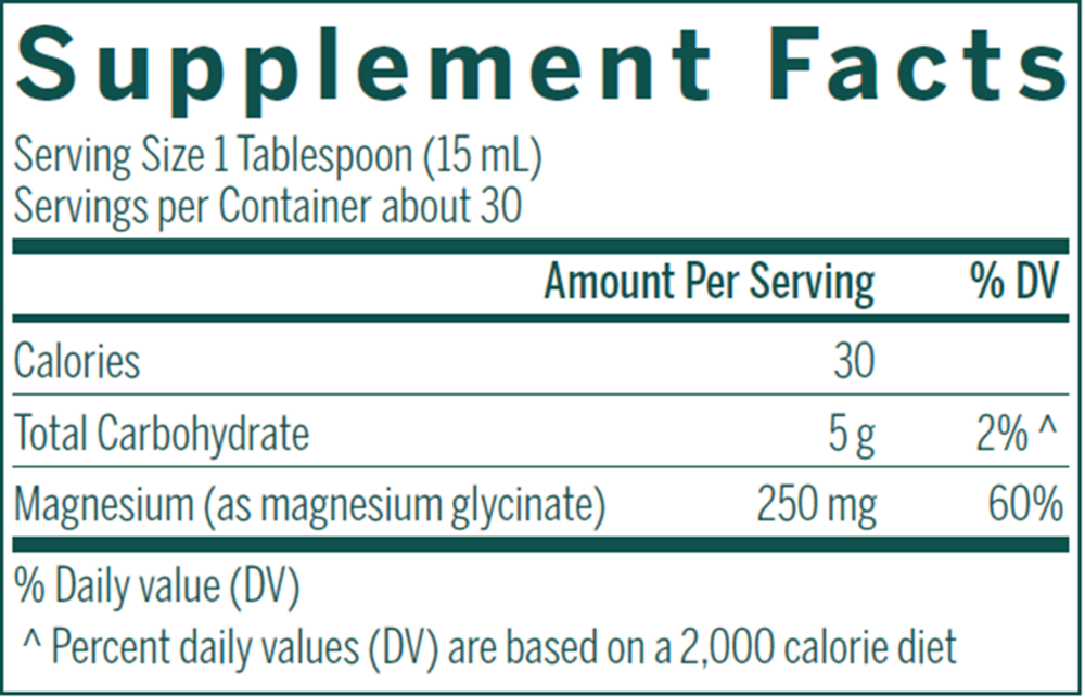 Magnesium Glycinate Liquid, Apple-Pomegranate Flavor