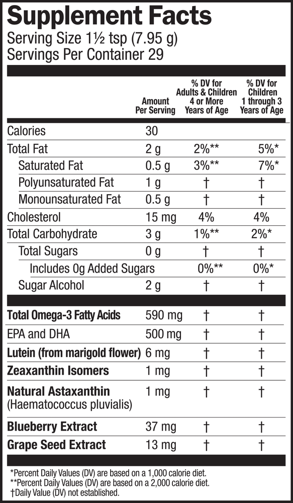 Seriously Delicious Omega Pals Hooty Fruity Tangerine Fish Oil + Eye Nutrition