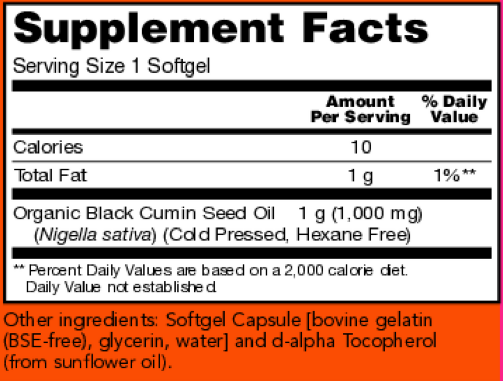 Black Cumin Seed Oil 1000mg