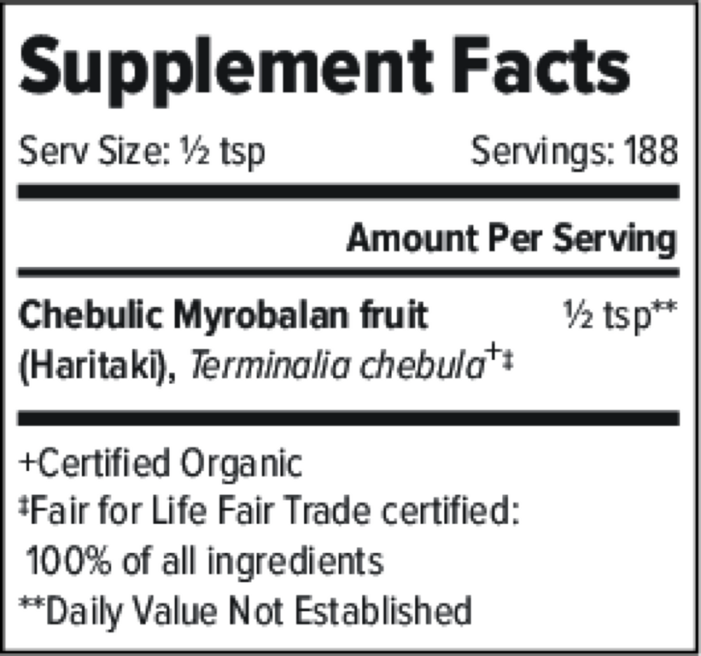 Haritaki Fruit Powder, Organic