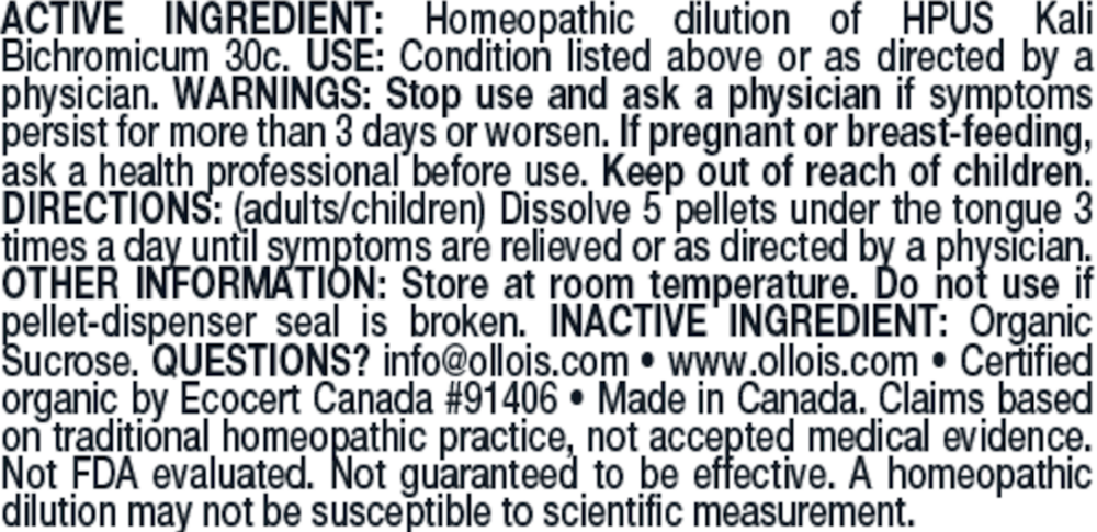 Olloïs Kali Bichromicum 30c Pellets, 80c