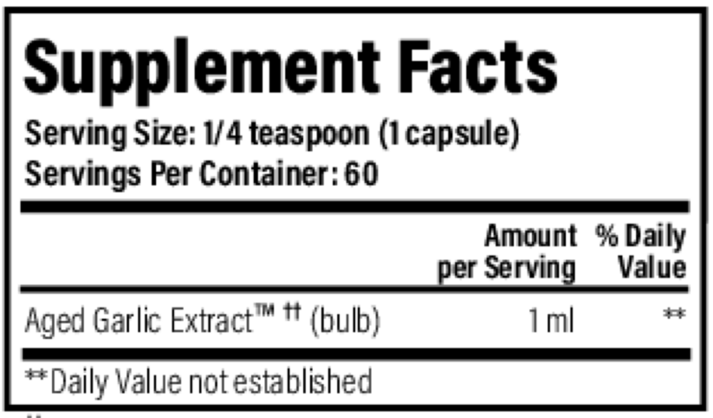 Liquid Aged Garlic Extract Plain No caps Formula 100