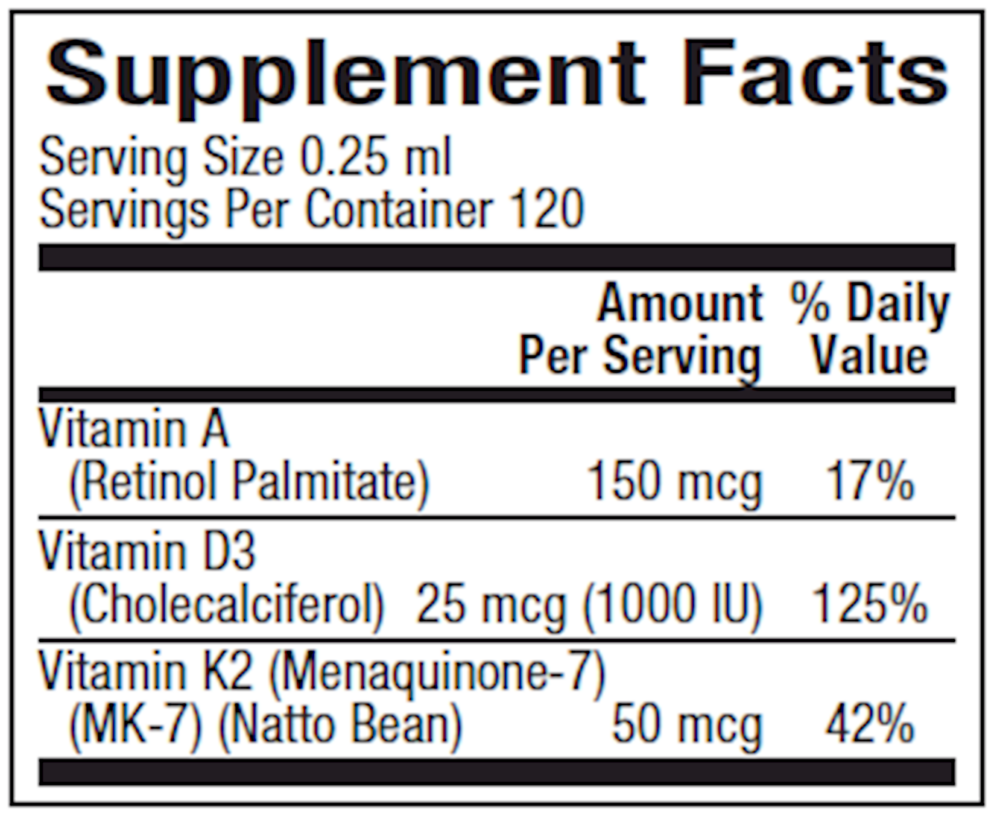 Vitamin K2, D3 & A