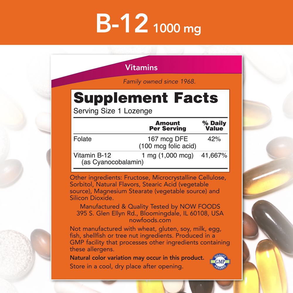 Vitamin B-12 (1000mcg) w/Folic Acid Chewable