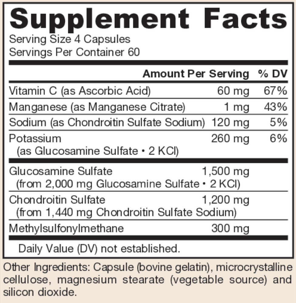 Glucosamine + Chondroitin + MSM