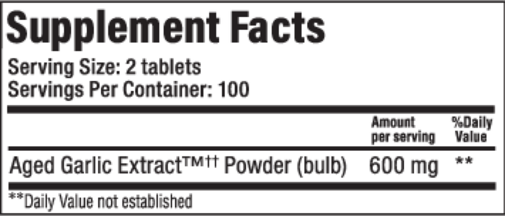 Kyolic Aged Garlic Extract Formula 100 - Cardio Tablets